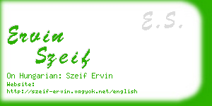 ervin szeif business card